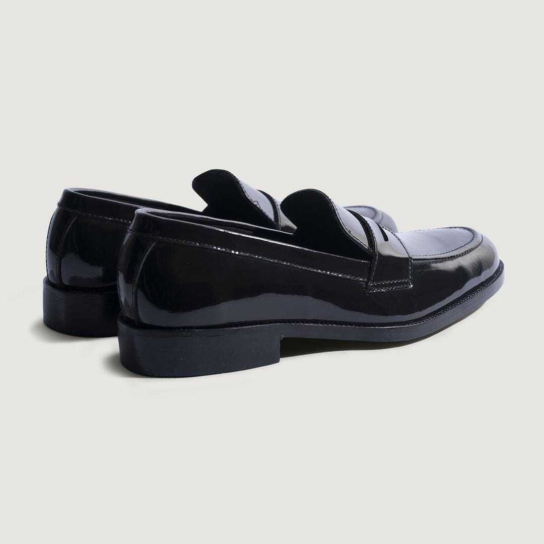 Black Patent Leather Penny Loafers