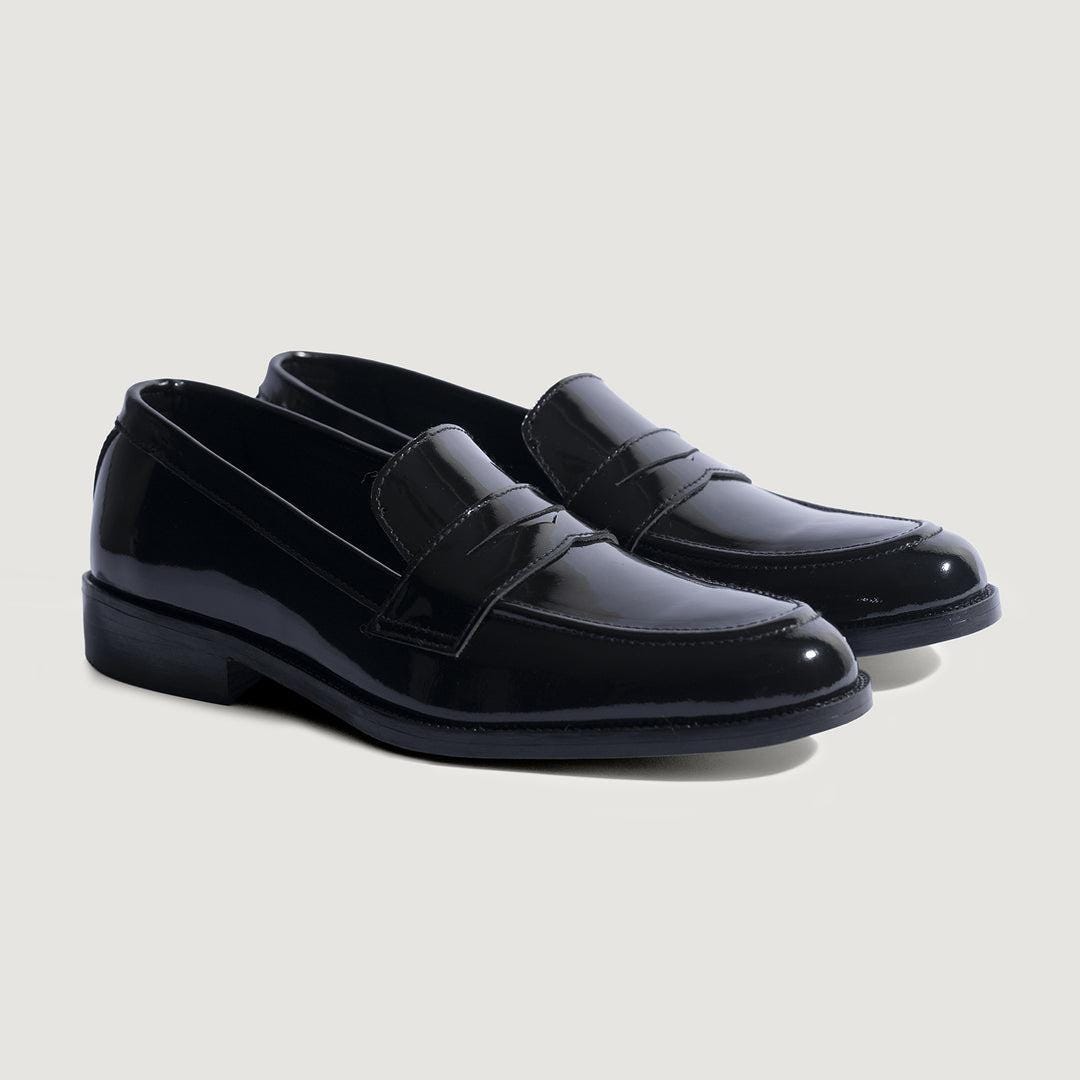 Black Patent Leather Penny Loafers