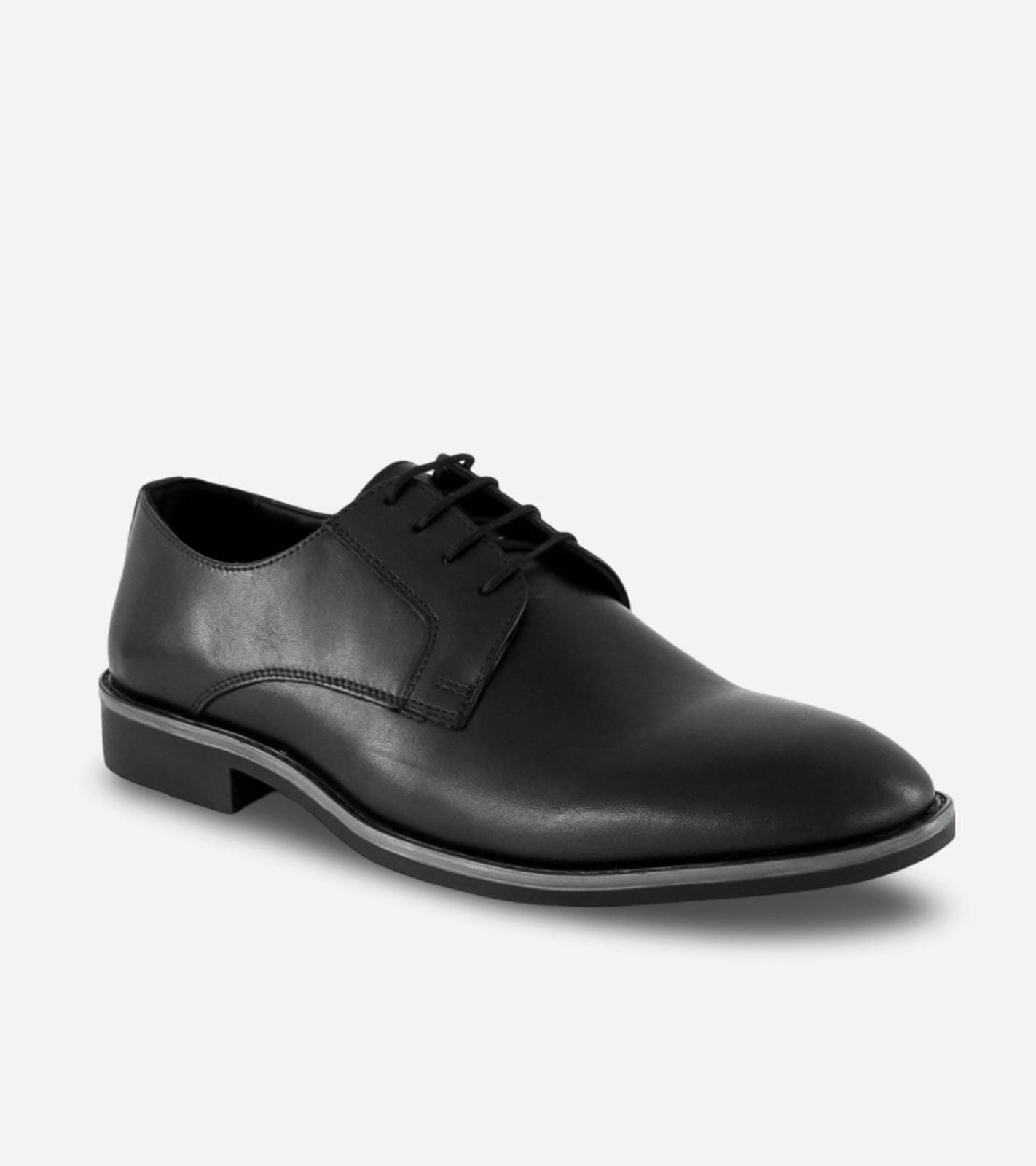 Men's Black Leather Laceup Derby Shoe With Bella